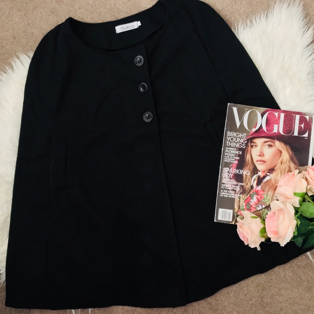 LUXE • Poncho Cloak Cape Parka Jacket Coat - Picture 13 of 13